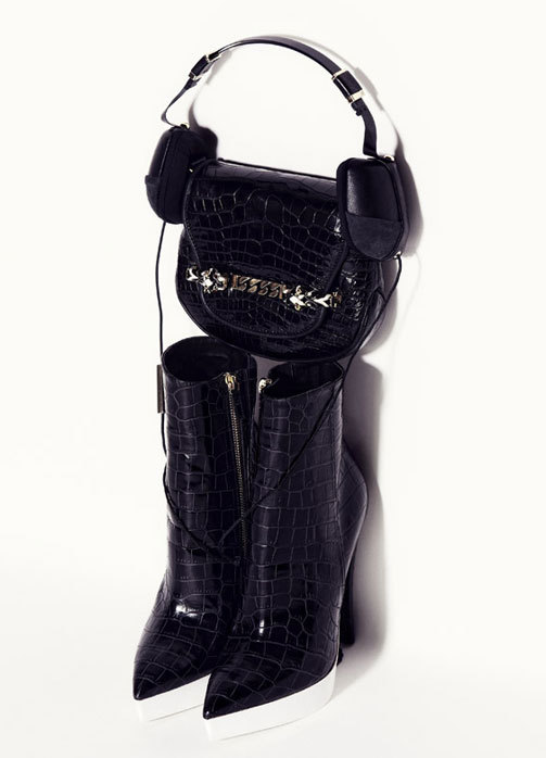 STELLA MCCARTNEY boots from Robby Ingham, $995; GUCCI bag, $6715; MOLAMI headphones from Cara&Co, $499. - See more at: http://www.russhmagazine.com/fashion/shoots/believe-the-hype/#sthash.jxmAfMSP.dpuf