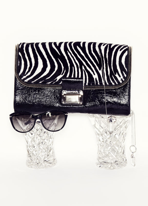 BURBERRY sunglasses from Sunglass Hut, $360; JIMMY CHOO bag, $2695; ALICIA HANNAH NAOMI necklaces, $360 and $310. - See more at: http://www.russhmagazine.com/fashion/shoots/believe-the-hype/#sthash.jxmAfMSP.dpuf